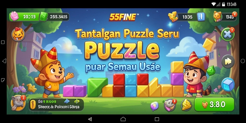 Tampilan gameplay 55FIVE yang menarik dan menantang teka-teki.