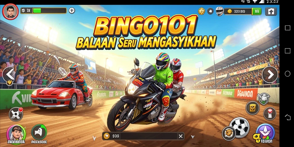 Tangkapan layar menampilkan balapan seru dengan grafik menawan.