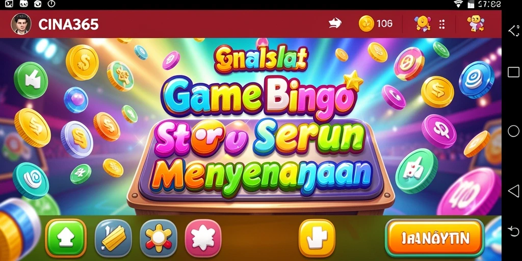 Tampilan utama gameplay CINA365 dengan aksi Bingo yang mendebarkan.