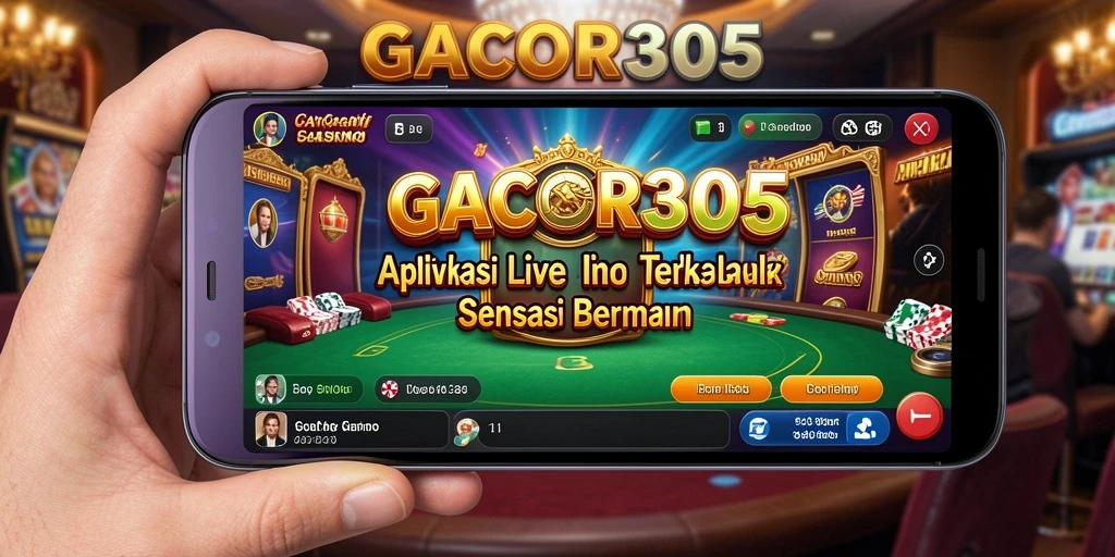 Screenshot GACOR305 menampilkan dealer langsung dan suasana kasino yang mendebarkan.