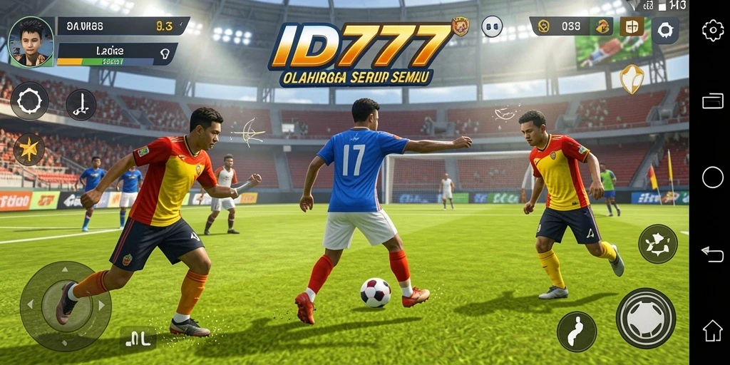 Screenshot gameplay <strong>ID777</strong> menampilkan aksi seru dari pertandingan olahraga.