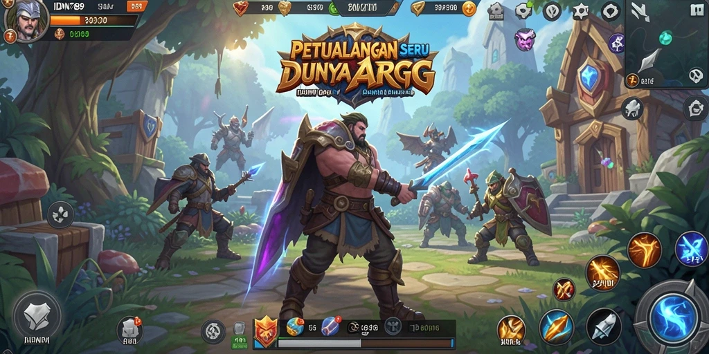 Tampilan epic dari pertarungan dalam game ARPG IDN789.