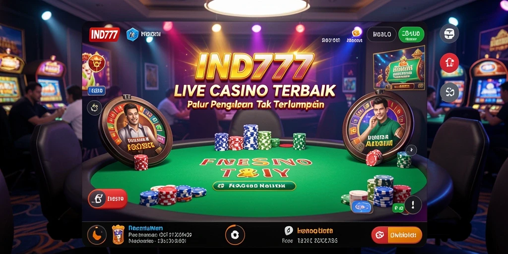 Screenshot IND777 menampilkan gameplay Live Casino yang seru dan interaktif.