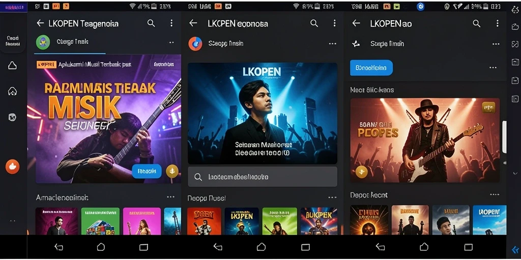 Screenshot LKOPEN menampilkan antarmuka gameplay Music yang menarik.