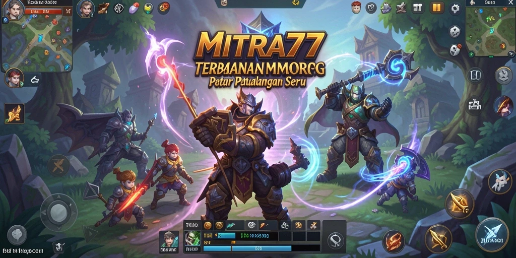 Tangkapan layar utama MITRA77 menampilkan serunya gameplay MMORPG.