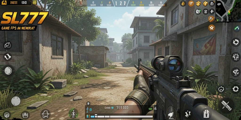 Tampilan gameplay mendebarkan dari game FPS SL777.