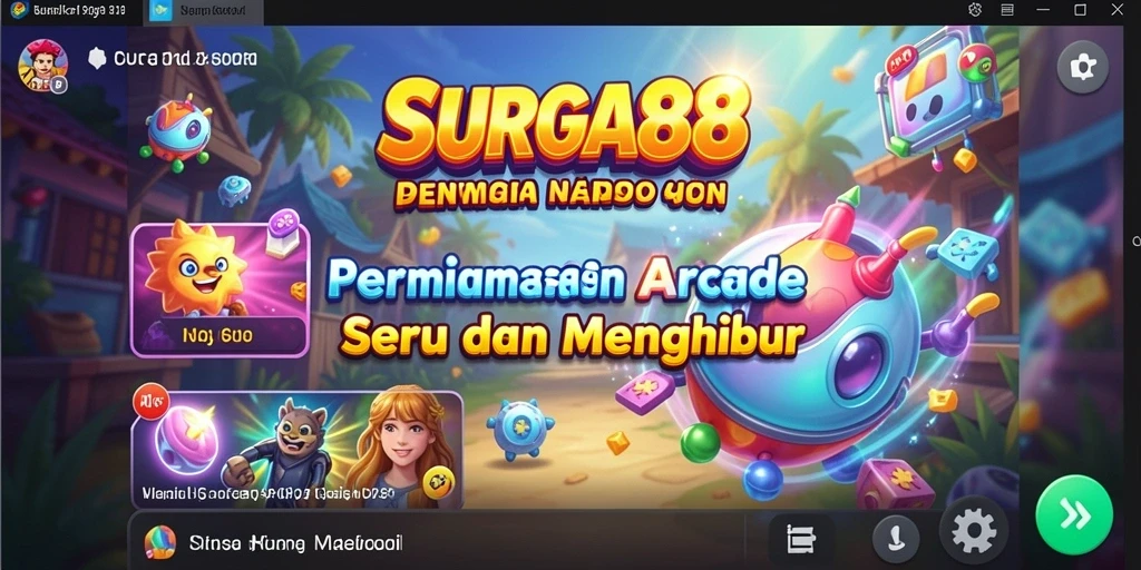 Screenshot permainan SURGA88 menunjukkan aksi seru dalam permainan arcade.