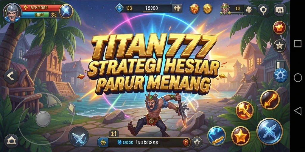 Screenshot gameplay menunjukkan momen strategi intens di TITAN777.